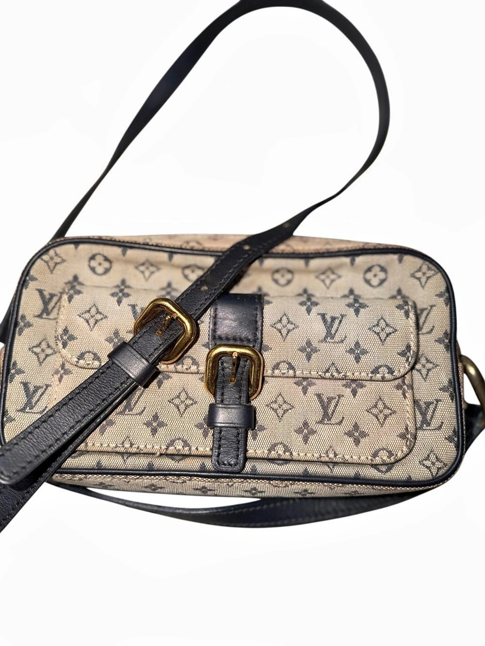 Louis Vuitton Monogram Mini Lin Sologne Crossbody Bag in Brown & Black